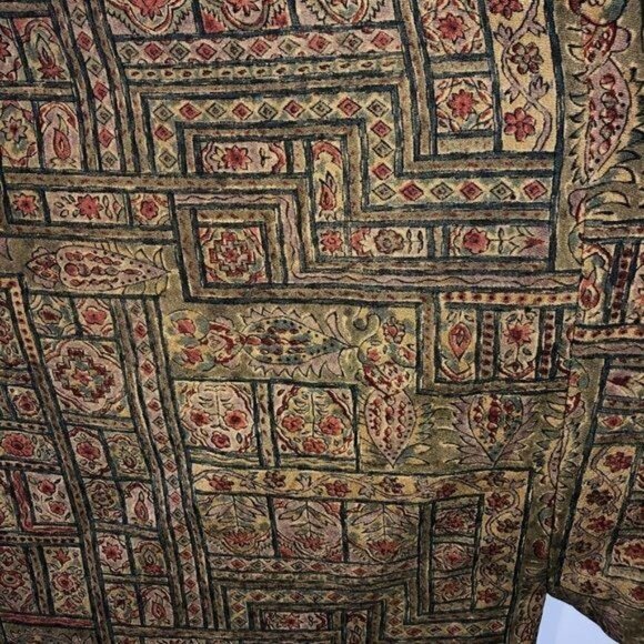 Michiyuki Kimono Womens Vintage Green Lined Cloud Embossed Pattern Hidden Pocket - Picture 8 of 15